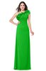 ColsBM Jazlyn Classic Green Bridesmaid Dresses Elegant Floor Length Half Backless Asymmetric Neckline Sleeveless Flower