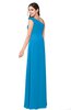 ColsBM Jazlyn Cornflower Blue Bridesmaid Dresses Elegant Floor Length Half Backless Asymmetric Neckline Sleeveless Flower