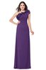 ColsBM Jazlyn Dark Purple Bridesmaid Dresses Elegant Floor Length Half Backless Asymmetric Neckline Sleeveless Flower