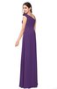 ColsBM Jazlyn Dark Purple Bridesmaid Dresses Elegant Floor Length Half Backless Asymmetric Neckline Sleeveless Flower