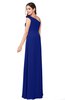 ColsBM Jazlyn Electric Blue Bridesmaid Dresses Elegant Floor Length Half Backless Asymmetric Neckline Sleeveless Flower