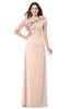 ColsBM Jazlyn Fresh Salmon Bridesmaid Dresses Elegant Floor Length Half Backless Asymmetric Neckline Sleeveless Flower