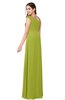 ColsBM Jazlyn Green Oasis Bridesmaid Dresses Elegant Floor Length Half Backless Asymmetric Neckline Sleeveless Flower