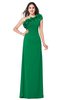 ColsBM Jazlyn Green Bridesmaid Dresses Elegant Floor Length Half Backless Asymmetric Neckline Sleeveless Flower