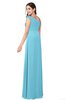 ColsBM Jazlyn Light Blue Bridesmaid Dresses Elegant Floor Length Half Backless Asymmetric Neckline Sleeveless Flower