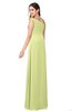 ColsBM Jazlyn Lime Green Bridesmaid Dresses Elegant Floor Length Half Backless Asymmetric Neckline Sleeveless Flower