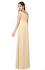 ColsBM Jazlyn Marzipan Bridesmaid Dresses Elegant Floor Length Half Backless Asymmetric Neckline Sleeveless Flower