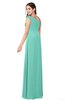 ColsBM Jazlyn Mint Green Bridesmaid Dresses Elegant Floor Length Half Backless Asymmetric Neckline Sleeveless Flower
