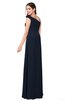 ColsBM Jazlyn Navy Blue Bridesmaid Dresses Elegant Floor Length Half Backless Asymmetric Neckline Sleeveless Flower