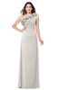 ColsBM Jazlyn Off White Bridesmaid Dresses Elegant Floor Length Half Backless Asymmetric Neckline Sleeveless Flower