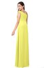 ColsBM Jazlyn Pale Yellow Bridesmaid Dresses Elegant Floor Length Half Backless Asymmetric Neckline Sleeveless Flower