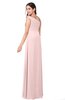 ColsBM Jazlyn Pastel Pink Bridesmaid Dresses Elegant Floor Length Half Backless Asymmetric Neckline Sleeveless Flower