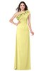 ColsBM Jazlyn Pastel Yellow Bridesmaid Dresses Elegant Floor Length Half Backless Asymmetric Neckline Sleeveless Flower