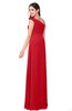 ColsBM Jazlyn Red Bridesmaid Dresses Elegant Floor Length Half Backless Asymmetric Neckline Sleeveless Flower