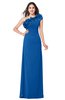 ColsBM Jazlyn Royal Blue Bridesmaid Dresses Elegant Floor Length Half Backless Asymmetric Neckline Sleeveless Flower