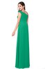 ColsBM Jazlyn Sea Green Bridesmaid Dresses Elegant Floor Length Half Backless Asymmetric Neckline Sleeveless Flower