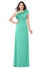 ColsBM Jazlyn Seafoam Green Bridesmaid Dresses Elegant Floor Length Half Backless Asymmetric Neckline Sleeveless Flower