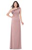 ColsBM Jazlyn Silver Pink Bridesmaid Dresses Elegant Floor Length Half Backless Asymmetric Neckline Sleeveless Flower