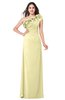 ColsBM Jazlyn Soft Yellow Bridesmaid Dresses Elegant Floor Length Half Backless Asymmetric Neckline Sleeveless Flower