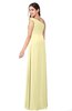 ColsBM Jazlyn Soft Yellow Bridesmaid Dresses Elegant Floor Length Half Backless Asymmetric Neckline Sleeveless Flower