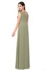 ColsBM Jazlyn Sponge Bridesmaid Dresses Elegant Floor Length Half Backless Asymmetric Neckline Sleeveless Flower