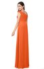 ColsBM Jazlyn Tangerine Bridesmaid Dresses Elegant Floor Length Half Backless Asymmetric Neckline Sleeveless Flower