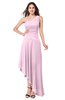 ColsBM Jewell Baby Pink Bridesmaid Dresses Asymmetric Ruching Plain Asymmetric Neckline Sleeveless Half Backless
