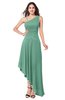 ColsBM Jewell Beryl Green Bridesmaid Dresses Asymmetric Ruching Plain Asymmetric Neckline Sleeveless Half Backless