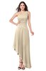 ColsBM Jewell Champagne Bridesmaid Dresses Asymmetric Ruching Plain Asymmetric Neckline Sleeveless Half Backless