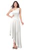 ColsBM Jewell Cloud White Bridesmaid Dresses Asymmetric Ruching Plain Asymmetric Neckline Sleeveless Half Backless