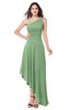 ColsBM Jewell Fair Green Bridesmaid Dresses Asymmetric Ruching Plain Asymmetric Neckline Sleeveless Half Backless