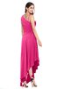 ColsBM Jewell Fandango Pink Bridesmaid Dresses Asymmetric Ruching Plain Asymmetric Neckline Sleeveless Half Backless