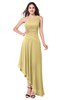 ColsBM Jewell Gold Bridesmaid Dresses Asymmetric Ruching Plain Asymmetric Neckline Sleeveless Half Backless