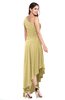 ColsBM Jewell Gold Bridesmaid Dresses Asymmetric Ruching Plain Asymmetric Neckline Sleeveless Half Backless