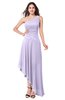 ColsBM Jewell Light Purple Bridesmaid Dresses Asymmetric Ruching Plain Asymmetric Neckline Sleeveless Half Backless