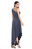 ColsBM Jewell Nightshadow Blue Bridesmaid Dresses Asymmetric Ruching Plain Asymmetric Neckline Sleeveless Half Backless