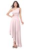 ColsBM Jewell Petal Pink Bridesmaid Dresses Asymmetric Ruching Plain Asymmetric Neckline Sleeveless Half Backless
