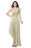 ColsBM Jewell Putty Bridesmaid Dresses Asymmetric Ruching Plain Asymmetric Neckline Sleeveless Half Backless