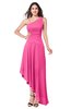 ColsBM Jewell Rose Pink Bridesmaid Dresses Asymmetric Ruching Plain Asymmetric Neckline Sleeveless Half Backless