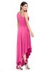ColsBM Jewell Rose Pink Bridesmaid Dresses Asymmetric Ruching Plain Asymmetric Neckline Sleeveless Half Backless