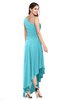 ColsBM Jewell Turquoise Bridesmaid Dresses Asymmetric Ruching Plain Asymmetric Neckline Sleeveless Half Backless