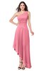 ColsBM Jewell Watermelon Bridesmaid Dresses Asymmetric Ruching Plain Asymmetric Neckline Sleeveless Half Backless