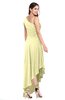 ColsBM Jewell Wax Yellow Bridesmaid Dresses Asymmetric Ruching Plain Asymmetric Neckline Sleeveless Half Backless