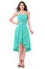ColsBM Lavern Blue Turquoise Bridesmaid Dresses Sleeveless Asymmetric Ruching A-line Elegant Sweetheart