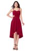 ColsBM Lavern Dark Red Bridesmaid Dresses Sleeveless Asymmetric Ruching A-line Elegant Sweetheart