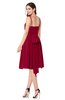 ColsBM Braidy Dark Red Bridesmaid Dresses Spaghetti A-line Half Backless Pleated Knee Length Modern