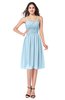 ColsBM Braidy Ice Blue Bridesmaid Dresses Spaghetti A-line Half Backless Pleated Knee Length Modern