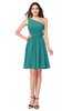 ColsBM Yancy Emerald Green Bridesmaid Dresses Half Backless Elegant Flower Sleeveless Mini Sheath