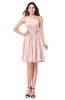 ColsBM Yancy Pastel Pink Bridesmaid Dresses Half Backless Elegant Flower Sleeveless Mini Sheath