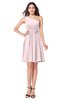 ColsBM Yancy Petal Pink Bridesmaid Dresses Half Backless Elegant Flower Sleeveless Mini Sheath
